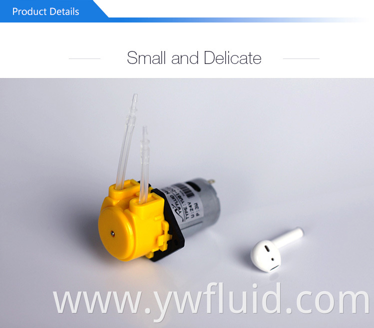 YWfluid Hot Products 12V/24V Self-priming Lab DIY micro peristaltic liquid pump with DC motor used for Laboratory equipment